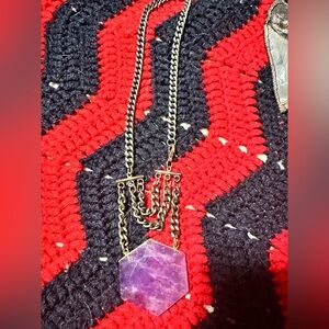 Amethyst hexagon necklace